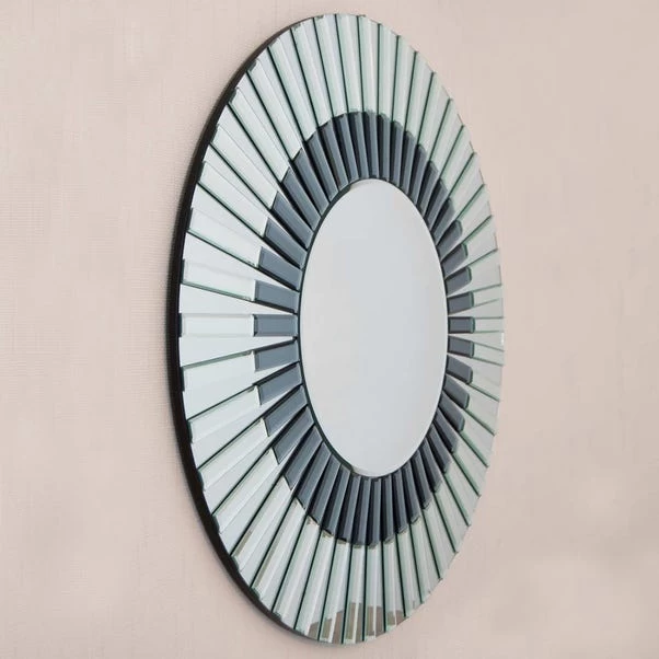 Milton Manor Surrey Round Wall Mirror, Blue 80cm - Image 2