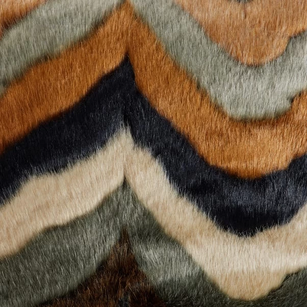 Dunelm Eska Zigzag Faux Fur Cushion - Image 2