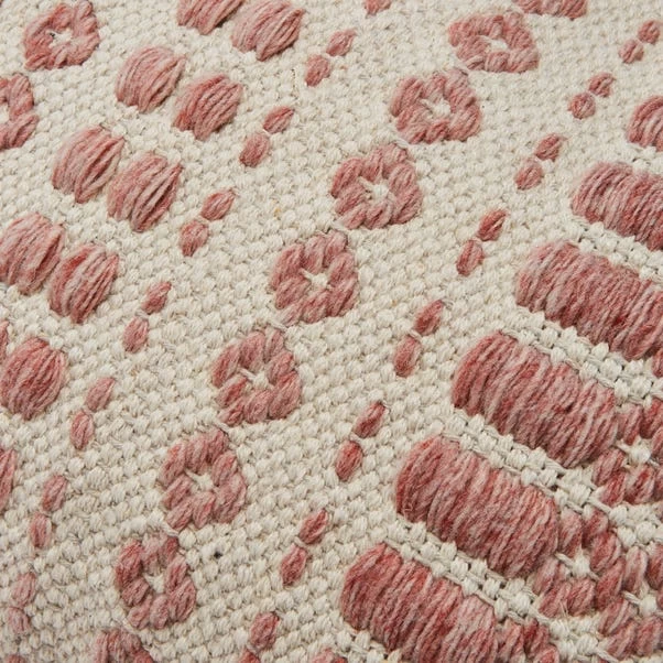Dunelm Textured Pom Pom Blush Cushion - Image 3