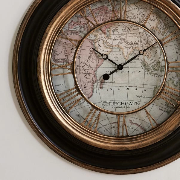 Dunelm Antique Map Clock 55cm - Image 3