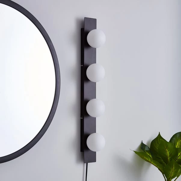 Dunelm Coco Hollywood Mirror Light, Black & White 9x55cm - Image 2