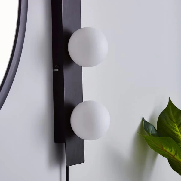 Dunelm Coco Hollywood Mirror Light, Black & White 9x55cm - Image 3