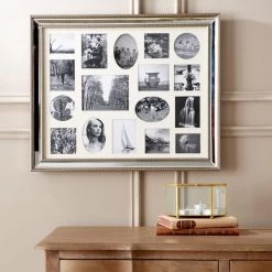 Dorma Champagne 17 Aperture Mirrored Photo Frame
