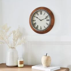 Dunelm Wooden Edge 31cm Wall Clock