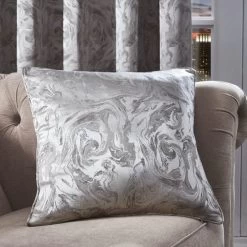 Luxury Collection Diablo Marble Silver Cushion