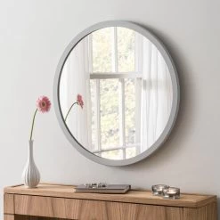 Yearn Mirrors Yearn Classic Round Wall Mirror, Light Grey 60cm