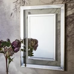 Cedar & Sage Clifton Rectangle Mirror Champagne 90x69cm