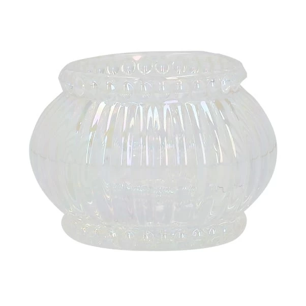 Dunelm Ribbed Lustre Glass Tealight Holder