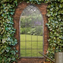 Milton Manor Chapel Distressed Bronze Outdoor Window Mirror, 161x72cm