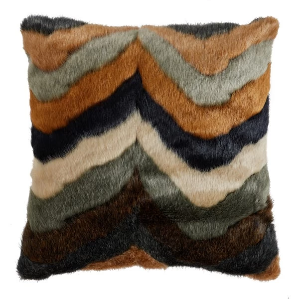 Dunelm Eska Zigzag Faux Fur Cushion