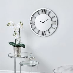 Dunelm Glitter Mirrored 50cm Wall Clock Silver