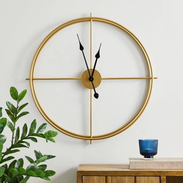 Dunelm Slim Frame 60cm Wall Clock Gold