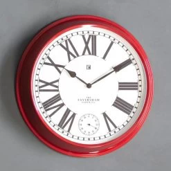 Cedar & Sage Kirby Clock Red 52cm