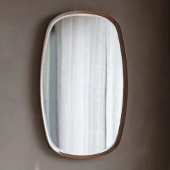 Cedar & Sage Sutton Wall Mirror, Walnut 90x55cm