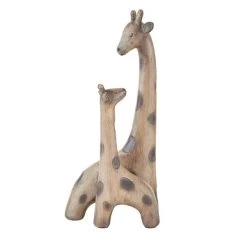 Dunelm Resin Giraffe Mother And Child Sculpture
