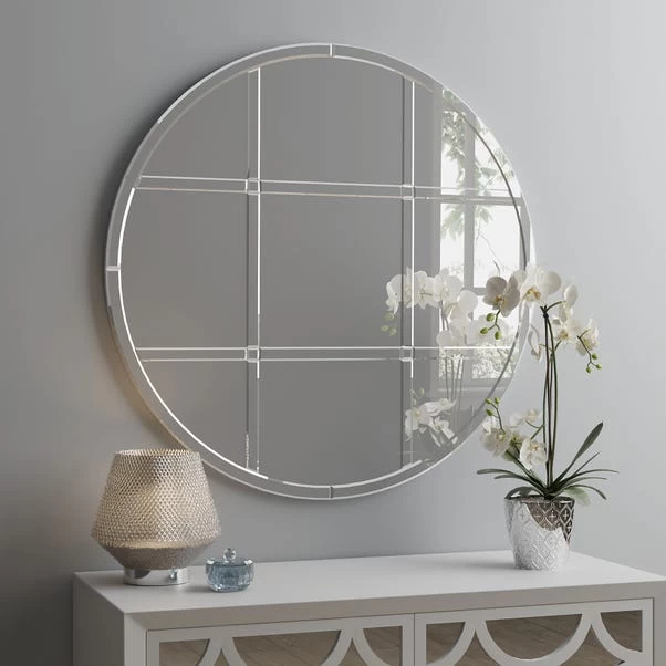 Dunelm Luxe Window Round Wall Mirror, 80cm