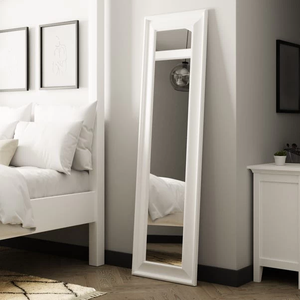 Dunelm Midi Leaner Mirror, White 172x50cm
