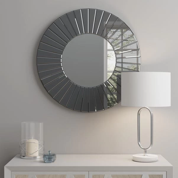 Dunelm Round Smoked Wall Mirror, 65cm