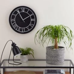 Dunelm Contemporary Black Clock 39cm