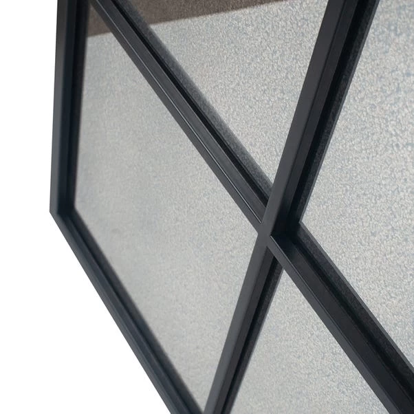 Pacific Lifestyle 9 Pane Square Mirror With Foxed Glass, Matt Black 110cm - Image 3