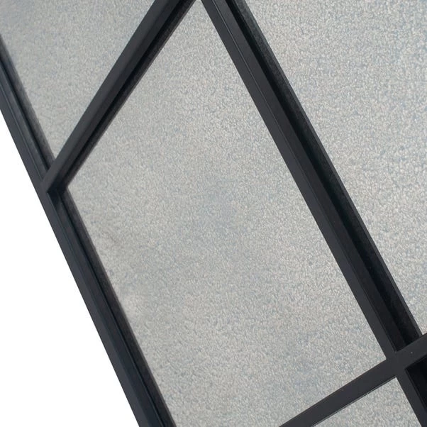 Pacific Lifestyle 9 Pane Square Mirror With Foxed Glass, Matt Black 110cm - Image 4
