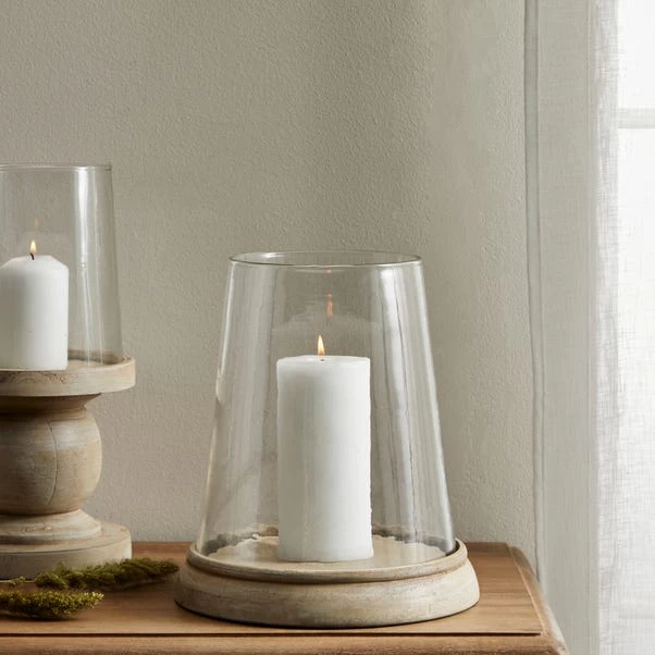 Dunelm Churchgate Wood Glass Hurricane 26cm - Image 2