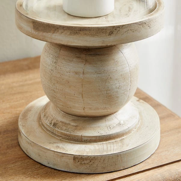 Dunelm Churchgate Wood Glass Hurricane 32cm - Image 3