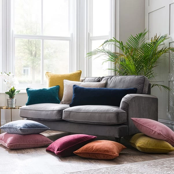 Dunelm Clara Cotton Velvet Square Cushion - Image 5