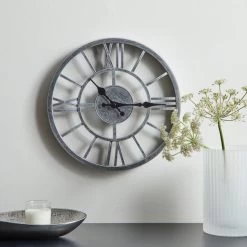 Dunelm Skeleton Clock 30cm Silver