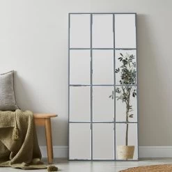 Dunelm Luxe Grey Window Mirror, 150x70cm