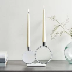Dunelm Circle Dinner Dual Candle Holder