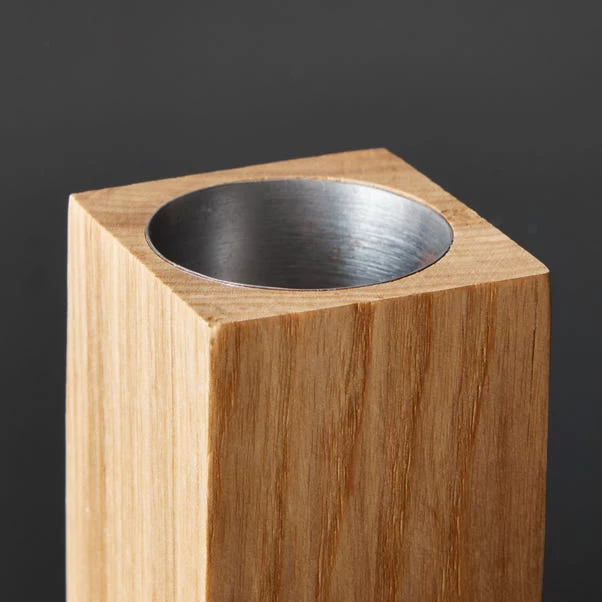 The Edited Life Ash Wood Cuboid Candle Holder - Image 2