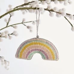 Dunelm Beaded Hanging Rainbow Decoration