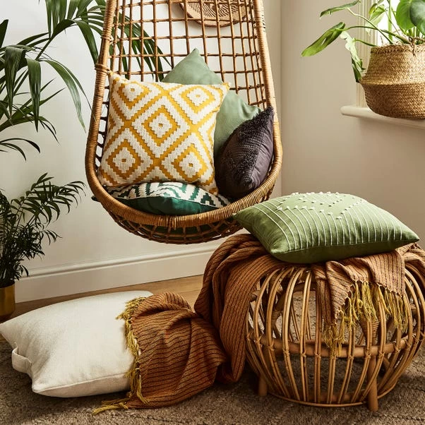 Dunelm Geo Crewel Navy Cushion Cover - Image 6