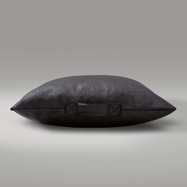 Dunelm Faux Leather Black Floor Cushion - Image 3