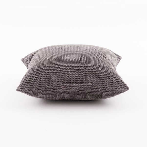 Dunelm Jenson Charcoal Square Floor Cushion - Image 2