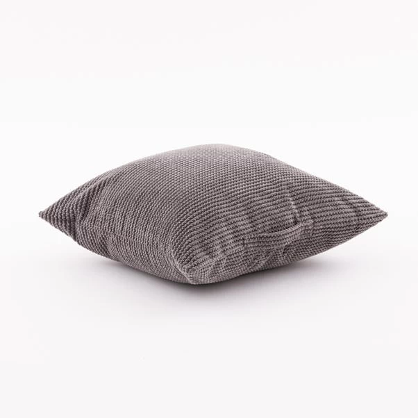 Dunelm Jenson Charcoal Square Floor Cushion - Image 3