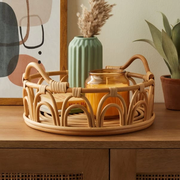 Dunelm Scalloped Bent Cane Tray 30cm