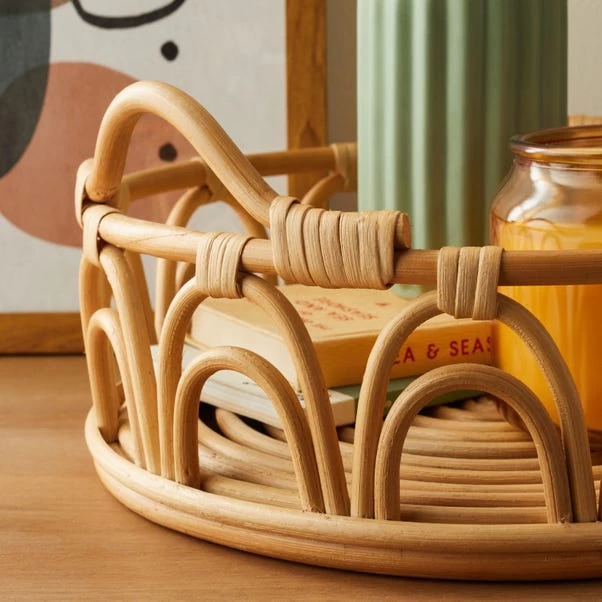 Dunelm Scalloped Bent Cane Tray 30cm - Image 2