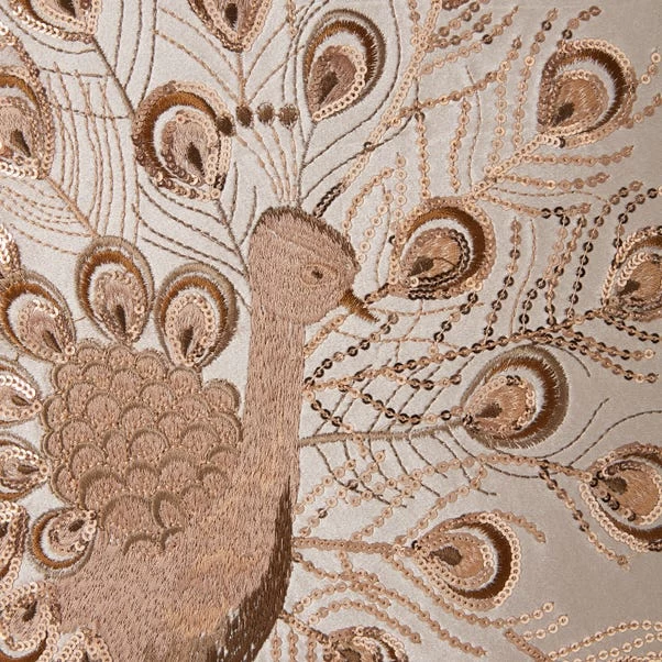 Dunelm Peacock Sequin Champagne Cushion - Image 4