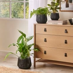 Dunelm Set Of 3 Recycled Plastic Plant Pots