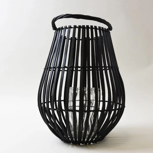 Dunelm Black Bamboo Large Lantern