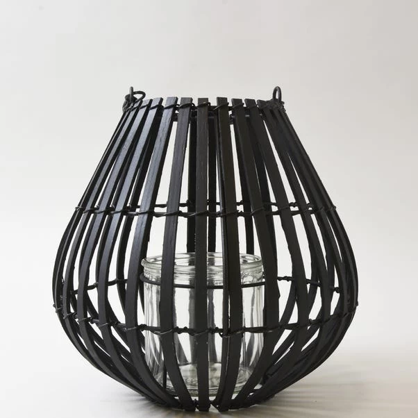 Dunelm Black Bamboo Small Lantern