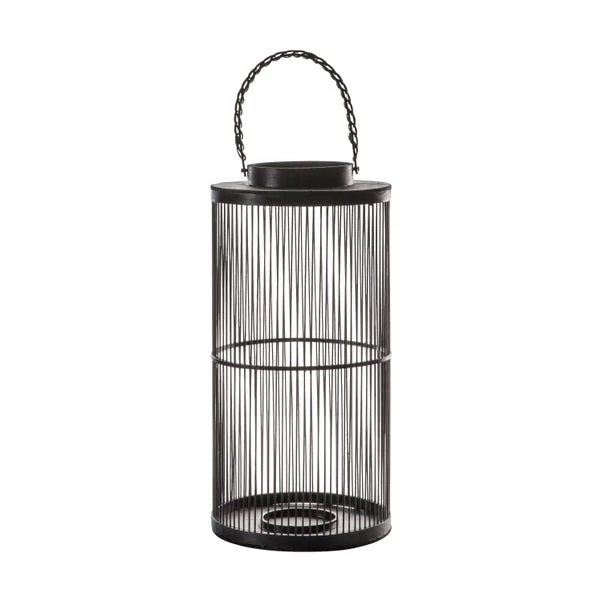 Cedar & Sage Ardingly Bamboo Lantern Black Medium - Image 2
