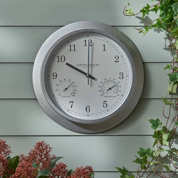 Indoor Outdoor Churchgate Galvanised Clock 35cm
