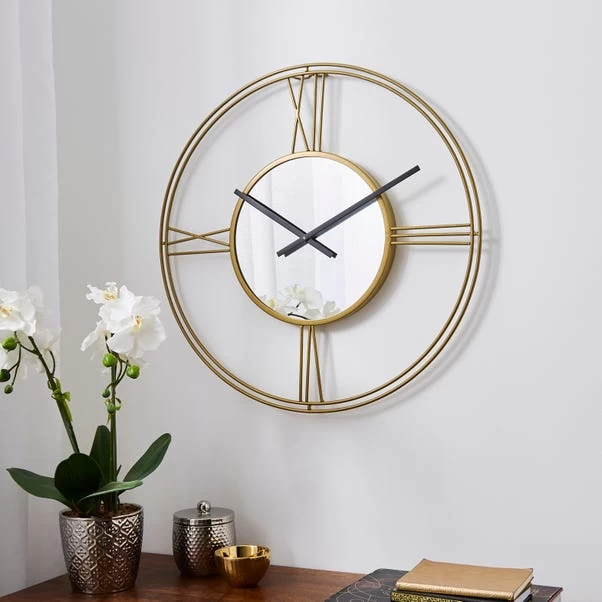 Dunelm Indoor Outdoor Luxe Gold Clock 60cm - Image 2