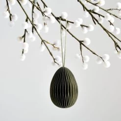 Dunelm Sage Paper Honeycomb Easter Egg Hanging Decoration