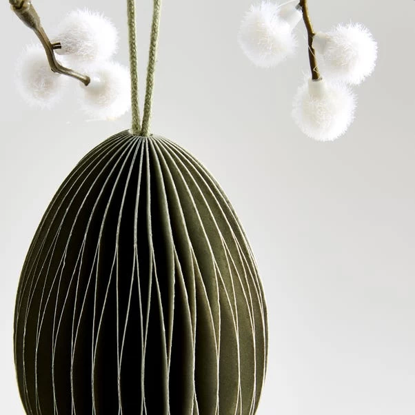 Dunelm Sage Paper Honeycomb Easter Egg Hanging Decoration - Image 2