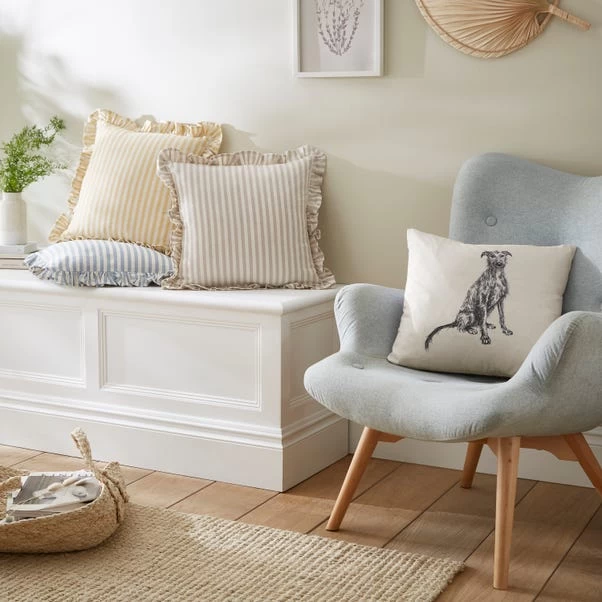 Dunelm Frilled Stripe Cushion Cover - Image 6