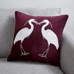 Dunelm Heron Plum Cushion